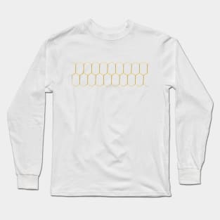 Honey comb hexagon gold (white) Long Sleeve T-Shirt